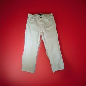 Lauren Ralph Lauren Womens Jeans White Denim 8 Petite Cotton Stretch Straight 8P